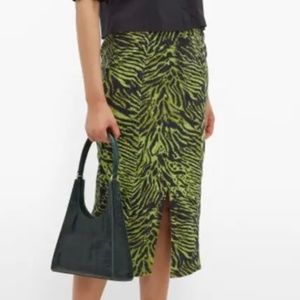 Ganni Tiger Print Stretch Cotton Skirt - Size 36